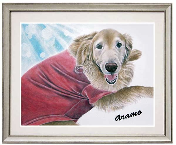 愛がいっぱいの犬の絵 猫の絵 ペットの肖像画プレゼント